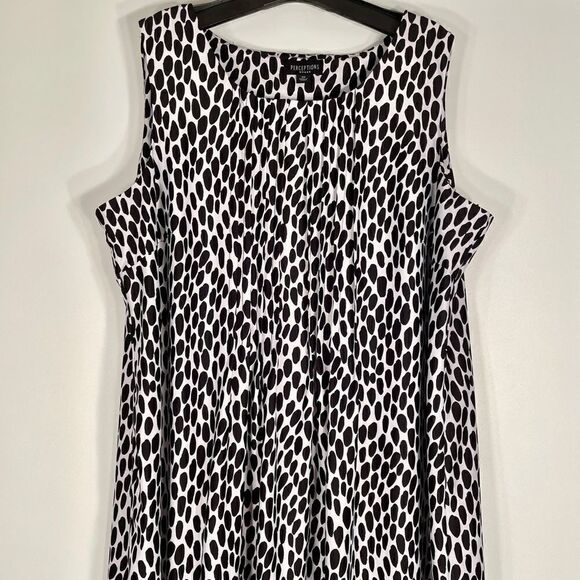 BLACK & WHITE PERCEPTIONS WOMAN SLEEVELESS DRESS 3X - Picture 3 of 10